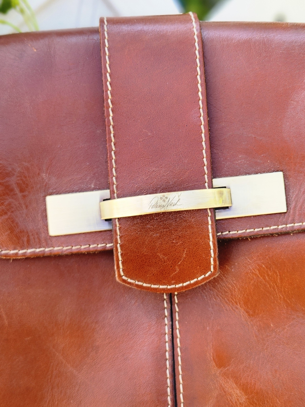 Patricia Nash Larone North/South Shoulder Bag for, Tan, 12.25" x 13" x 5.5 - Picture 3 of 9